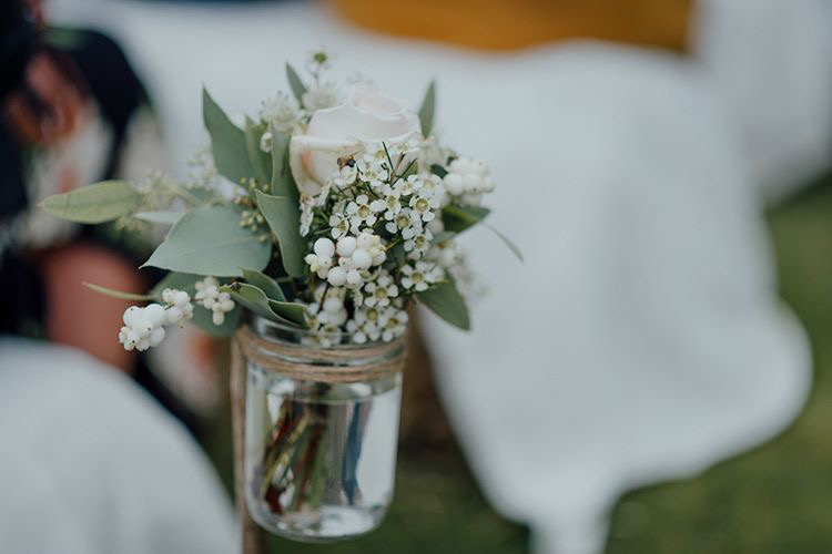 Flowers in jam jars